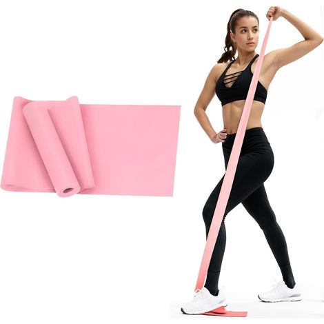 Widerstandsbänder für Männer und Frauen, Krafttraining, Yoga und Heimtraining, elastische Fitnessbänder (rosa, 1500 x 150 x 0,35 mm)