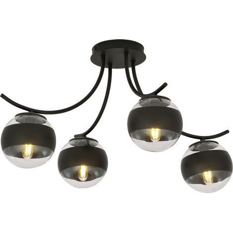[NEUWERTIG] B-Ware Emibig Lighting Deckenleuchte Lampe Boston Schwarz Klar 4flg Beleuchtung
