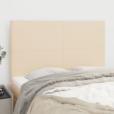 vidaXL Tête de lit Crème 144x5x118/128 cm Tissu