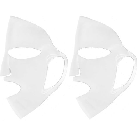 2 Pièces Masque Visage Panda en Silicone Blanc Crochet D'oreille (1/5)