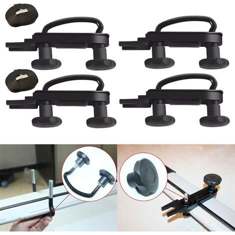 Colliers de serrage universels en U pour coffre de toit en acier inoxydable, kit de montage de montage de camionnette de voiture accessoire d'installation de supports en U, avec 8 contre-écrous, 2 ban (1/4)