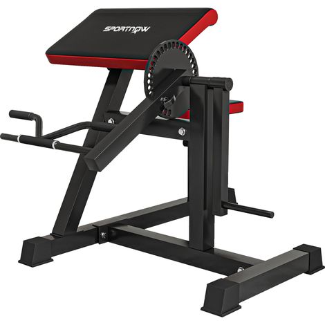SPORTNOW Panca Fitness 2 in 1 per Curl e Tricipiti con 25 Regolazioni, Nero