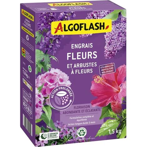 Fertilizzante fiori - ALGOFLASH - Fiori e arbusti fioriti - 1,5 kg - UAB