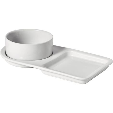 Ensemble bol et assiette avec support de service (1/5)