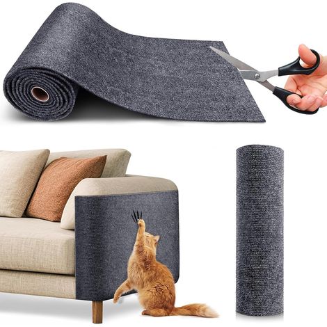 Selbstklebende Antikratzfolie für Sofas, 200 x 40 cm, Möbelschutz vor Katzen, Katzenkratzmatte und -band (dunkelgrau) (1/5)