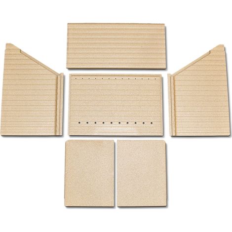 Habillage de foyer pour poêles à cheminée X-Basic de Attika - vermiculite - 6 pièces