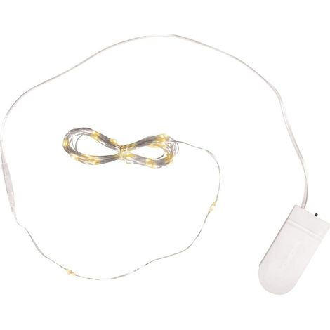 Micro-guirlande lumineuse, 220cm, 20 lampes LED, alimentation à piles, intérieur, décoration, anniversaire, Halloween, Noël (1/4)