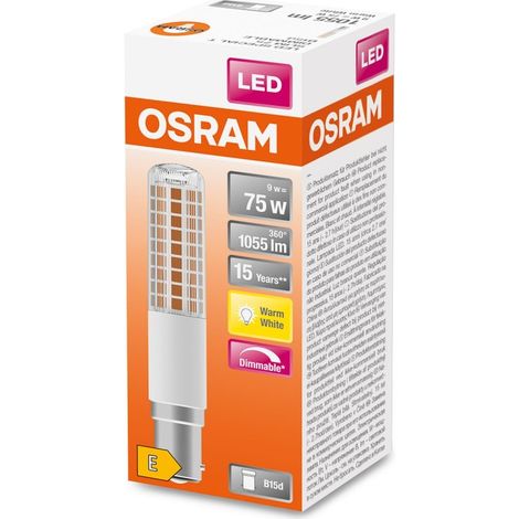 Osram 607194 Bombilla LED SPECIAL DIM TSLIM75 Claire 827 B15d 9W (1/3)