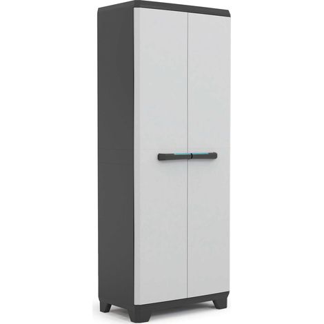 KIS Armoire de rangement haute Linear - 68 x 39 x 173 cm - Noir et gris (1/4)