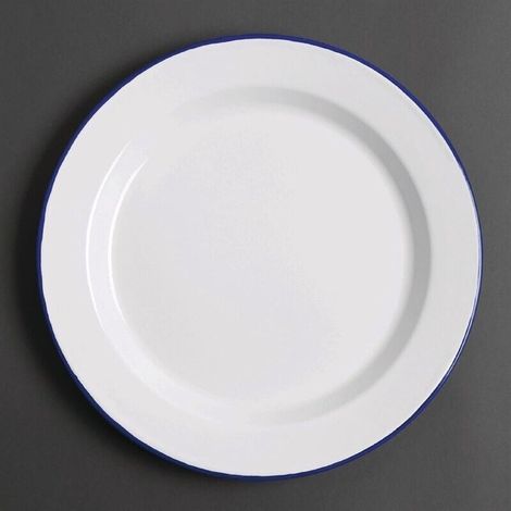 Assiette Plate Acier Émaillé - 300 mm - Lot de 6 - (1/4)