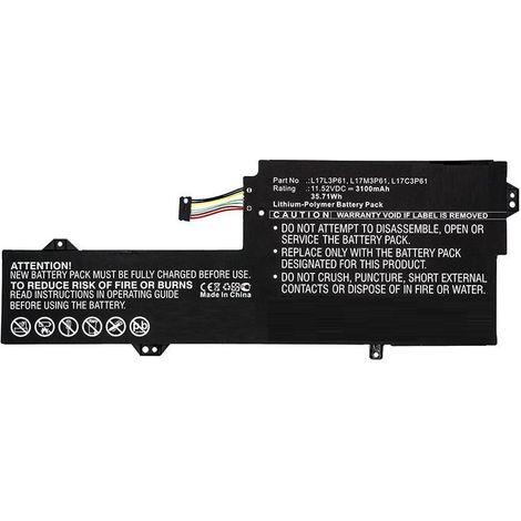 Batterie pour ordinateur portable Lenovo CoreParts, Li-Po 35,71 Wh 11,52 V 3100 mAh, noire, MBXLE-BA0286