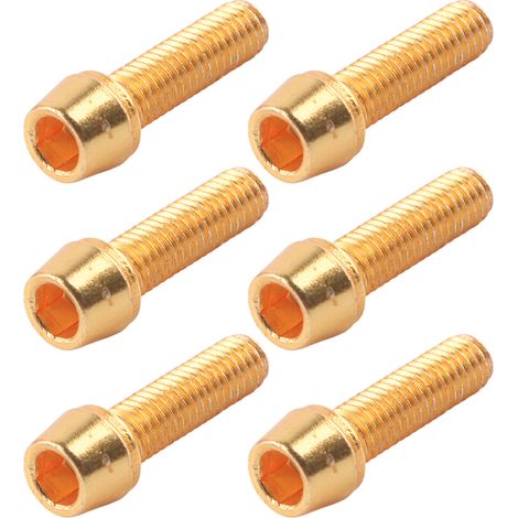 M5x18mm Vis de potence vélo avec entretoise en acier, pièce de guidon de direction dorée (1/5)