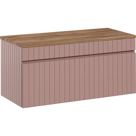 Waschbeckenunterschrank 100 cm IRAKLIO-56-ROSE rosa Eiche Nb., B/H/T ca. 100,4/48,5/46 cm (1/5)