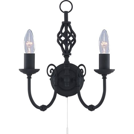 Applique Industrial-Nordico Zanzibar Acciaio Nero 2 Luci E14 (1/5)