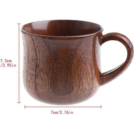 Rustikaler, handgefertigter Becher aus Naturholz für Kaffee, Bier, Saft, Milch und Tee