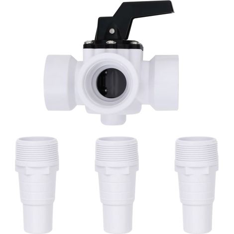 Maison Exclusive - Valvola a Sfera a 3 Vie per Piscina Bianco e Nero