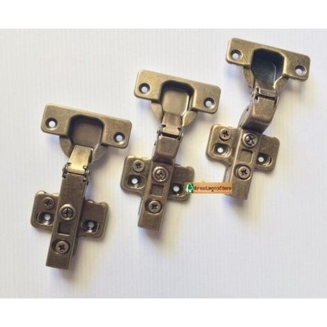 Cerniere cucine mobili anticata bronzata ammortizzata collo 0 - 8 - 15 c/basetta
