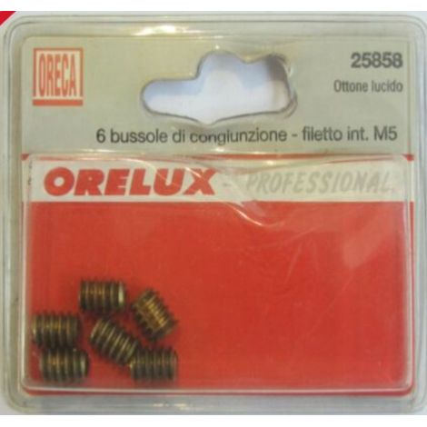 ORECA - 6 BUSSOLE DI CONGIUNZIONE - FILETTO INTERNO 5MM - OTTONE LUCIDO