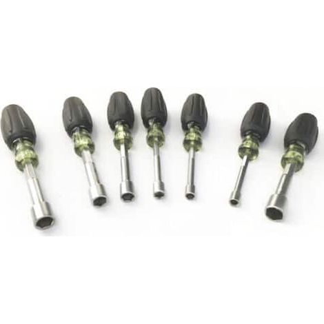 SET CACCIAVITI CACCIAVITE BUSSOLA BOCCOLA DADI ESAGONALI 7 PEZZI 6 12 MM TK