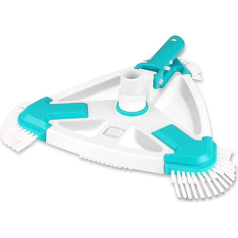 Nettoyeur de piscine rotatif manuel triangulaire, tête de brosse pour un nettoyage sans effort des parois, carrelages et sols de piscine (1/5)