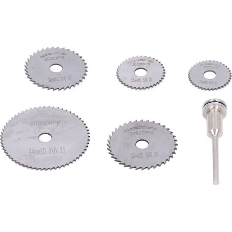 5 Lames de scie circulaire HSS acier rapide, disques de coupe pour perceuse, lot de 5 avec 1 tige de 1/8 pouce (1/5)