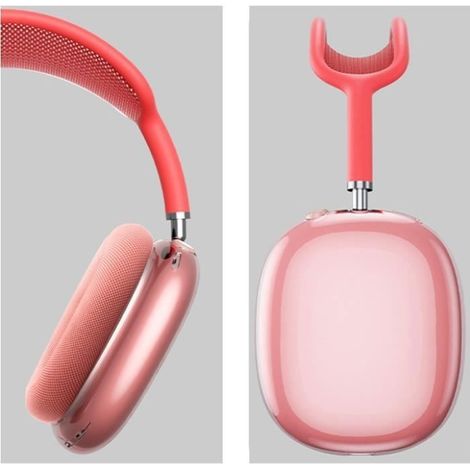 Coque de Protection en TPU Souple Housse Accessoire pour AirPods Max Casque,Anti-Rayures et Anti-poussière(Rose Transparent) (1/3)