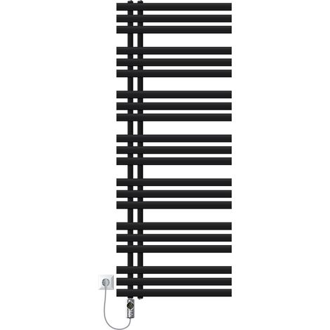 LuxeBath Radiatore Elettrico 600 x 1600 mm Iron EM in Acciaio Nero Opaco con Elemento Riscaldante 1200 W Termostato Touch Control Calorifero per Asciugamani Termosifone Scaldasalviette Riscaldamento (1/5)