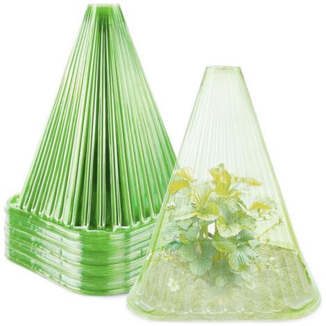 QORVA
-Lot de 20 Protections de Plantes en Plastique Vert Réutilisables – Cloches de Jardin avec 40 Piquets pour Fleurs et Légumes,de