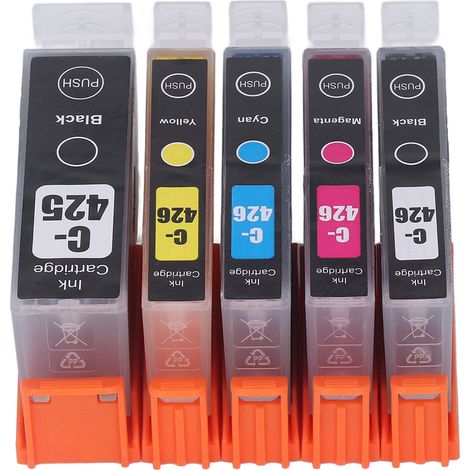 Cartouche d'encre de remplacement multicolore pour imprimante PIXMA, 5 couleurs (BK BK C M Y), logement ABS, accessoires d'impression (1/5)