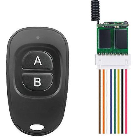 Interrupteur télécommandé 2 canaux à LED, 3,7 V-12 V CC, mini-interrupteur sans fil, relais de contrôle d'accès, fréquence 433 MHz (1/5)