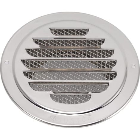 Couvercle de Ventilation d'air 304 Bouchon de Grille de Conduit d'échappement Rond en Acier Inoxydable pour Cuisine et Salle de Bain Couvercle Plat en Maille métallique Fine 100 mm (1/5)