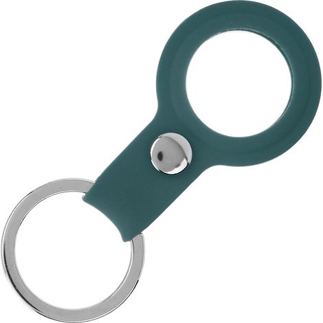 Étui de protection anti-perte en silicone avec anneau porte-clés et localisateur pour iOS (vert foncé) (1/5)