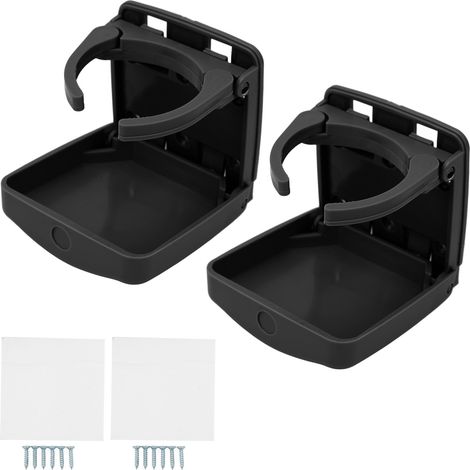 2 pièces porte-gobelet de voiture pliable boisson de porte de véhicule avec vis pour bateau SUV marin noir (HF‑PA)