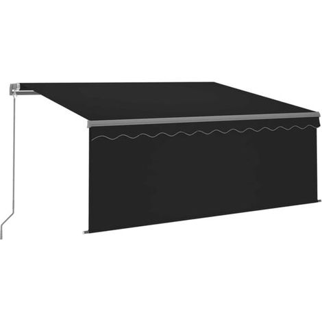Store banne manuel rétractable 3 x 2,5 mètres avec pare-soleil, gris anthracite (1/5)