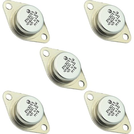 Transistor 2N3055 - NPN TO-3 15 A 100 V - Pour Électronique et Réparation - Lot de 5 (1/5)