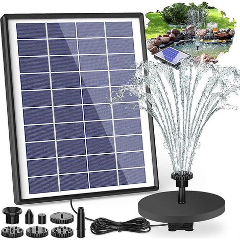 La pompa per fontana solare AISITIN da 6,5 W è dotata di una pompa ad acqua solare da 1500 mAh, una fontana galleggiante con 6 ugelli ed è adatta per abbeveratoi per uccelli, acquari, laghetti o per l (1/5)