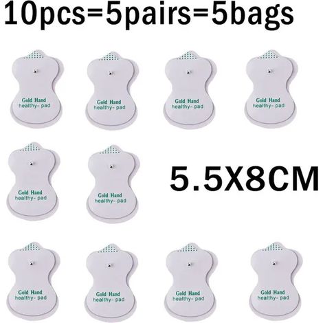 10/20 électrodes TENS, coussinets de gel conducteur pour l'acupuncture corporelle, massage thérapeutique, stimulateur d'impulsions, autocollants d'électrodes05499