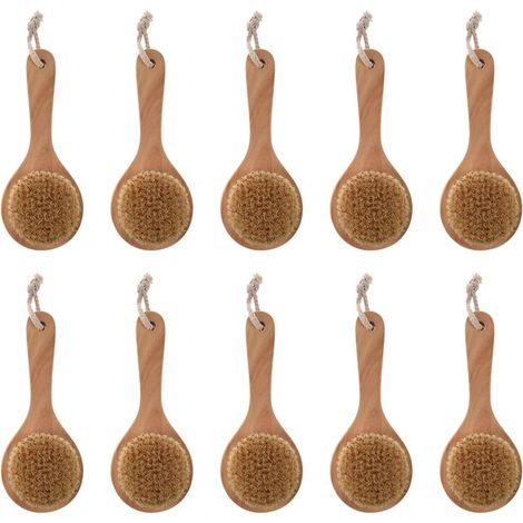 10X Long-Handled Brosse Corporelle en Bois avec Manche en Bois (1/5)