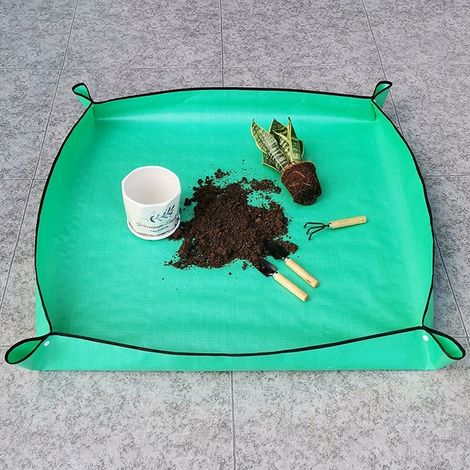 Tappeto per giardinaggio per rinvaso, tappeto impermeabile per balcone, tappeto protettivo per piante e succulente, verde, 100 cm x 100 cm deng ALOVEZ (1/2)
