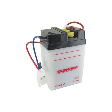 Batteria al Piombo Tashima 6V, 2A. L: 70, P: 47, H: 106mm, + a Sinistra Per Moto. (consegnata senza acido). - Batteria da mettere in acido