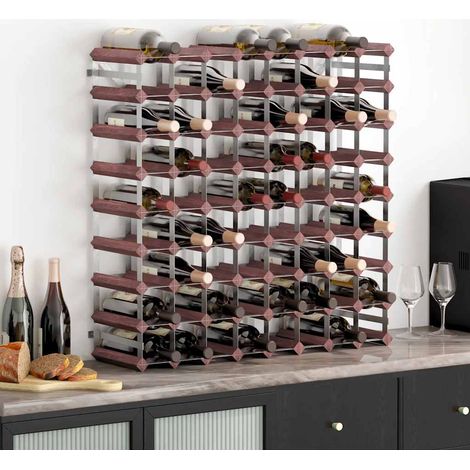 Weinregal für 72 Flaschen Braun Massivholz Kiefer
