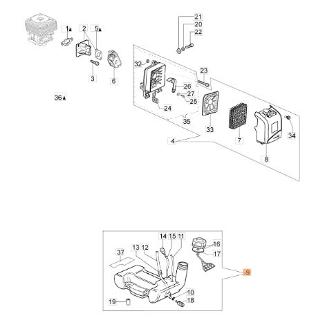 Serbatoio decespugliatore modelli OM43BP ORIGINALE EMAK 61390010
