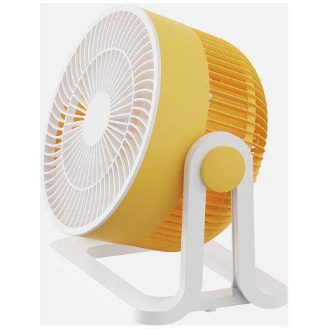 ABRILA - Ventilador de Sobremesa Funchal 32W 3 Aspas 3 Velocidades Orientable 24x25x15,5 cm Amarillo