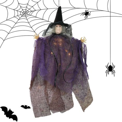 Fliegende Hexe Halloween Deko, leuchtende gruselige Party Dekoration – für unvergessliche Halloween-Momente (1/5)