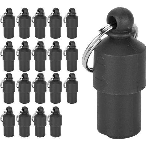 Lot de 20 étiquettes anti-perte pour animaux de compagnie (chien/chat) avec nom et adresse, à ranger dans un tube en forme de collier (noir) (1/5)