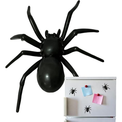 Magnet Frigo en Forme D'Araignée Décoration Gadget Blague Drôle pour Décoration Araignée Magnétique Pour Anniversaire Garage Dortoirs Maison Tableaux Blancs Chambres (1/5)