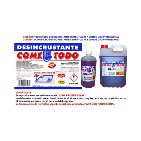 FPLUS cometodo desincrustante cemento-cal 1 litro uso profesional (1/2)