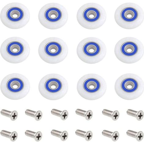 12 Pièces Roulette Porte Douche Roulettes pour Porte de Douche Roulette Porte Douche Roues Roulettes de Rechange Roulette Porte Roulette de Douche pour Porte de Douche avec Des Vis (1/5)