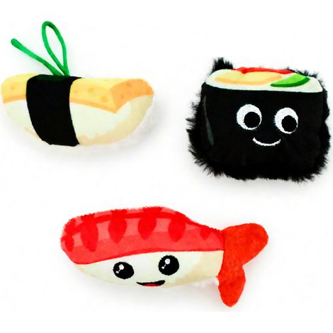 Jouets pour chats Délices Japonais Poisson Sushi Onigiri avec cataire et papier bruissant (1/5)