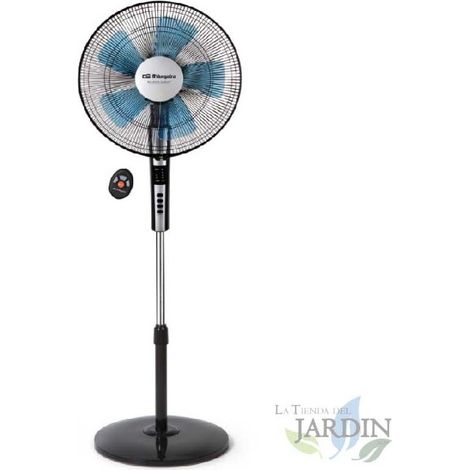 Ventilatore silenzioso in piedi con telecomando Orbegozo.  2 velocità + Turbo + Silenzioso.